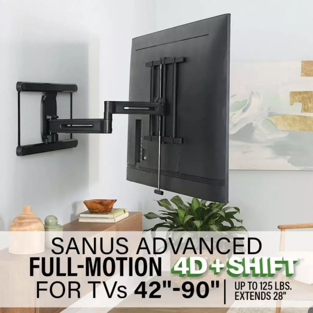 SANUS TV-Teline 4D Max Vesa 600x400 42"-90" Full Motion Musta