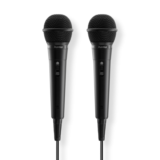 Hama Mikrofoni Karaoke Dynaaminen Mono 2-Pakkaus Musta
