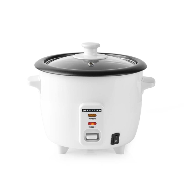 MELISSA Riisinkeitin | 0,6 l | 300 W | Tarttumaton pinnoite | Irrotettava kulho | Höyrykori | Lämpimänäpitotoiminto | Automaattinen poiskytkentä | Valkoinen väri