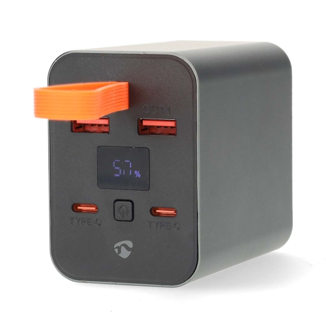 Nedis Virtapankki | 30000 mAh | 1.5 / 2.0 / 3.0 / 5.0 A | Lähtöliitäntöjen määrä: 4 | Lähtöliitäntä: 2x USB-A / 2x USB-C™ | Sisääntulon liitäntä: 1x USB-C™ | PD3.0 100W / QC3.0 | Litium-Polymeeri | Näyttö