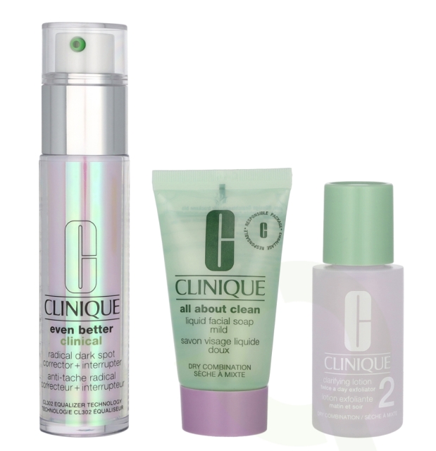 Clinique Beauty Routine Anti Stains Set 90 ml Even Better Serum 30ml/AAC Soap Mild 30ml (promo)/Clarifying Lotion 2 30ml (promo)