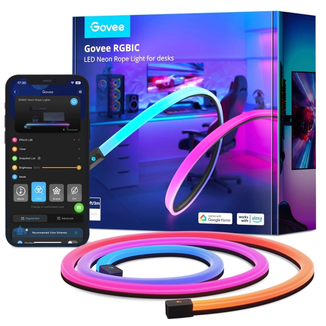 Govee Neon pelipöydän valo (3m) - Smart RGBIC LED nauhat