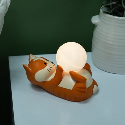 Fizz Creations Luna the Cat Mood Light - Lämmin valkoinen - 20 cm