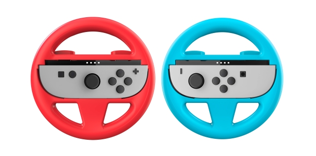 NACON Pyörän Duo Pack Nintendo Switch II:lle - 2 Joy-Con™-pyörää punaisella ja sinisellä värillä