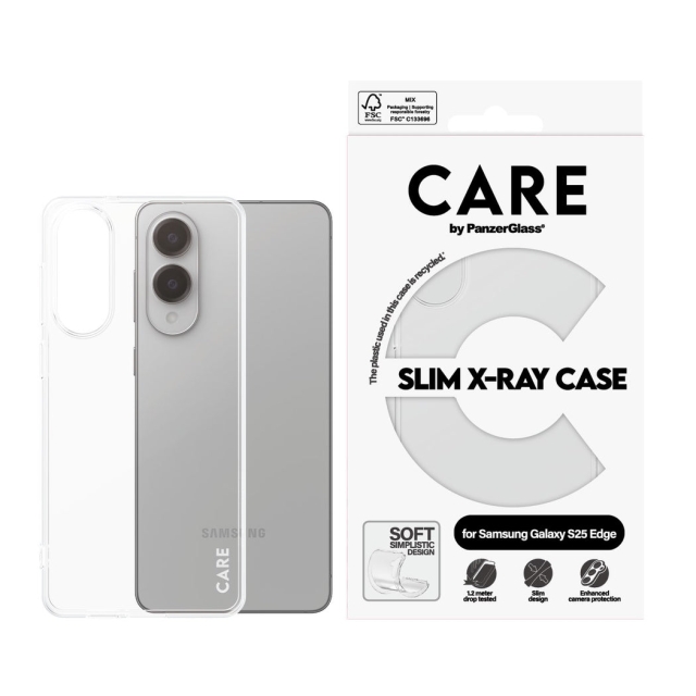 Panzer CARE by PanzerGlass - Muodikas kotelo läpinäkyvä X-Ray Soft Basic Samsung S25 Edge