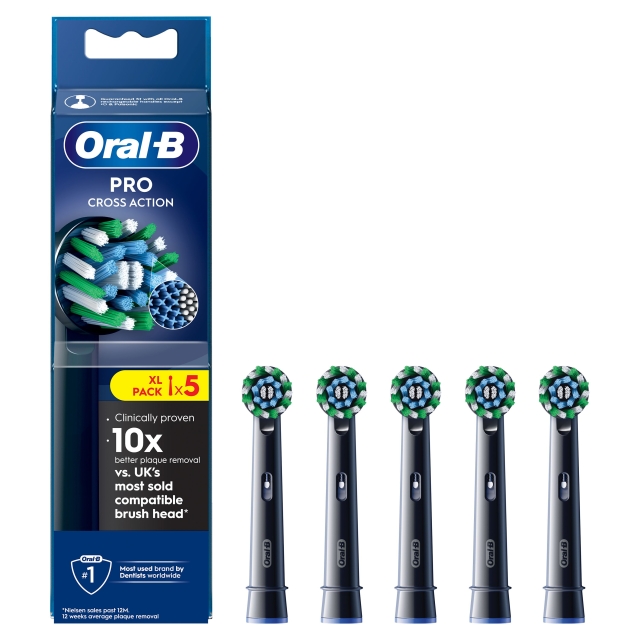 Oral B Pro Cross Action hammasharjan päät - musta - 5 kpl