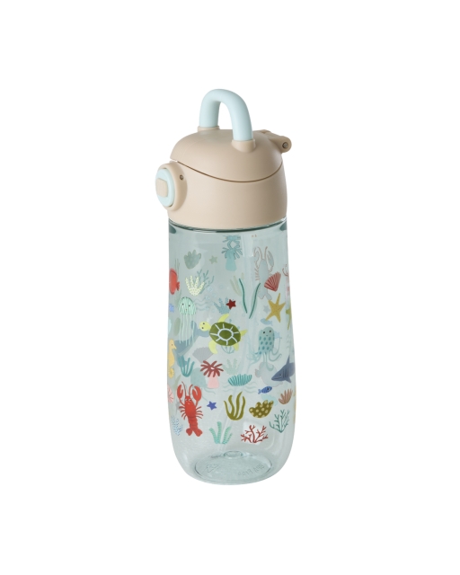 RICE Muovinen lasten juomapullo, jossa sininen valtameri - sininen - 550 ml