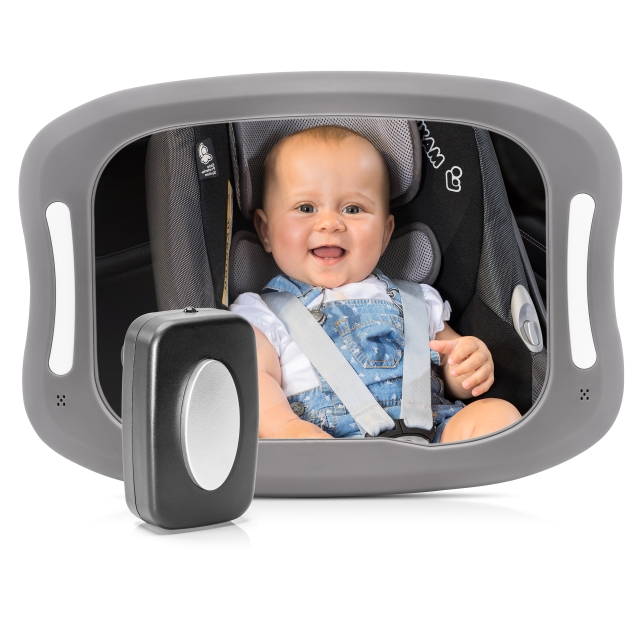 Reer BabyView autopeili valolla - harmaa - 29 x 8 x 24 cm