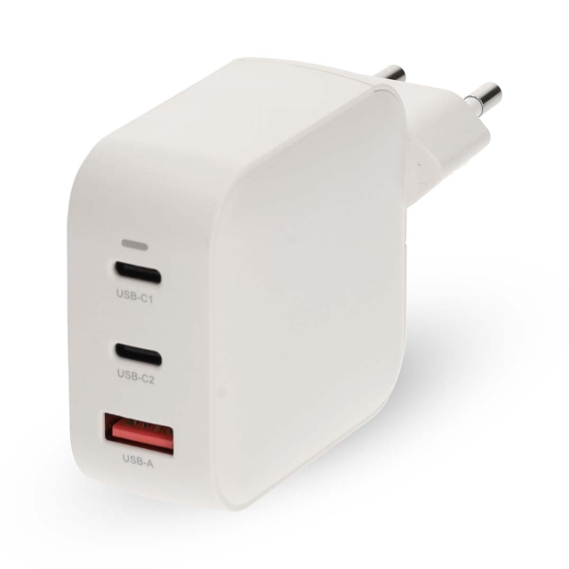 Nedis Seinälaturi | 100 W | GaN | PD3.0 | Pikalataus-toiminto | 2.5 / 3.0 / 5.0 A | Lähtöliitäntöjen määrä: 3 | USB-A / 2x USB-C™ | Automaattinen Jännitteen Valinta | Valkoinen