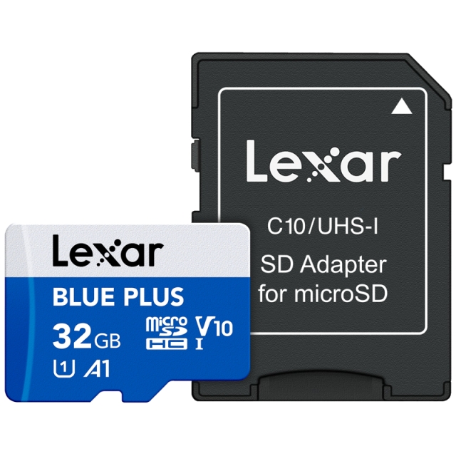 Lexar MicroSDHC Blue Plus UHS-I SD-sovittimen kanssa 32GB