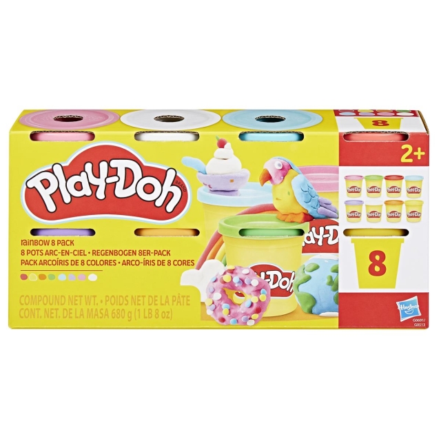 PLAY-DOH Compound 8 Pack, Rainbow, 3 Oz Sateenkaari