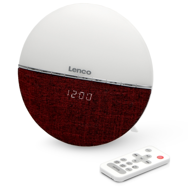 Lenco FM Herätyskelloradio - Herätysvalo Bluetooth® Punaisella