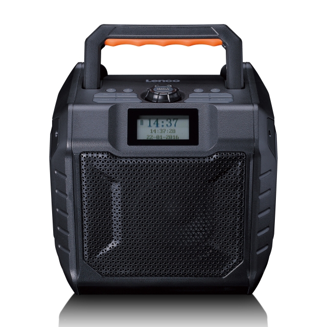Lenco Tehokas kannettava DAB+/FM-radio Bluetooth® IPX5-vedenkestävyydellä Harmaa