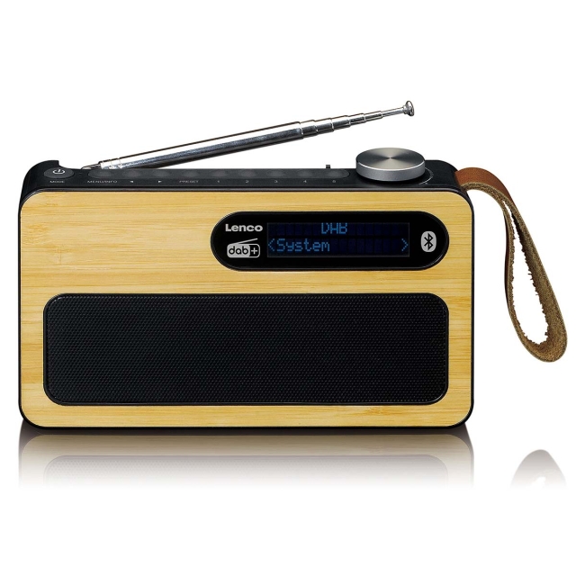Lenco Kannettava DAB+/ FM-radio Bluetooth®:lla Bamboo Musta