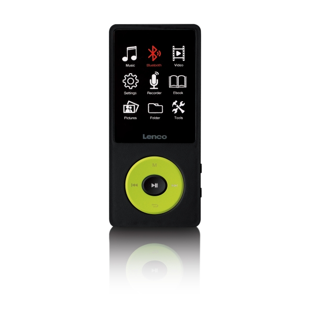 Lenco MP3/MP4-soitin Bluetooth®:llä ja 8 GB:n sisäisellä muistilla Vihreä