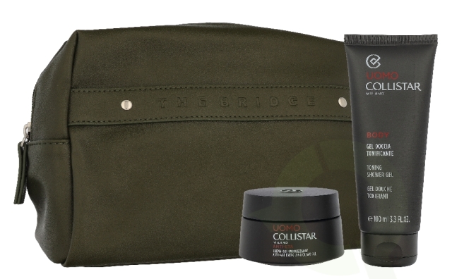 Collistar Uomo Set 150 ml Energizing Anti-Age Cream Gel 50 ml/Mini Toning Shower Gel 100 ml/Pouch