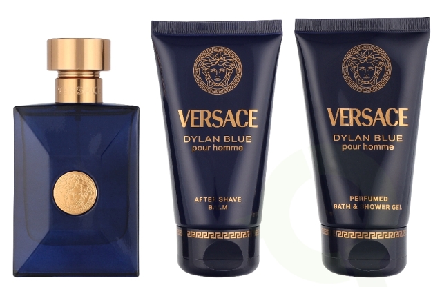 Versace Dylan Blue Pour Homme Giftset 150 ml Edt Spray 50ml/Bath & Shower Gel 50ml/Aftershave Balm 50ml