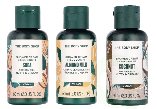 The Body Shop G1 Shower Cream Trio Set 180 ml Pink Grapefruit Shower Cream 60ml/Strawberry Shower Cream 60ml/British Rose Shower Cream 60ml