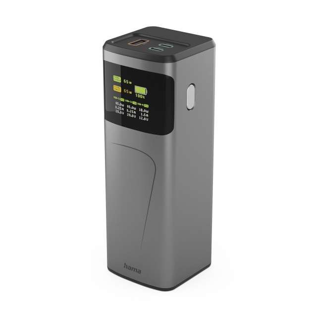 Hama Virtapankki 20000mah 2xUSB-C 1xUSB-A 65W Nopea Lataus