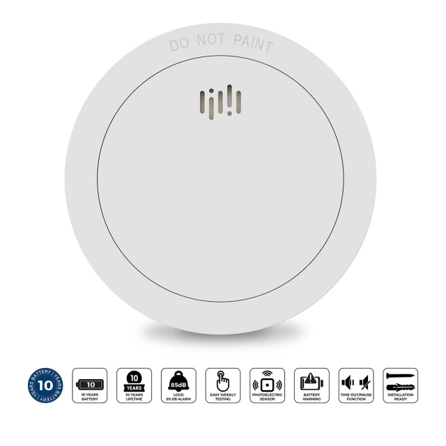 Alecto Smoke detector with 10 years battery and sensor runtime White