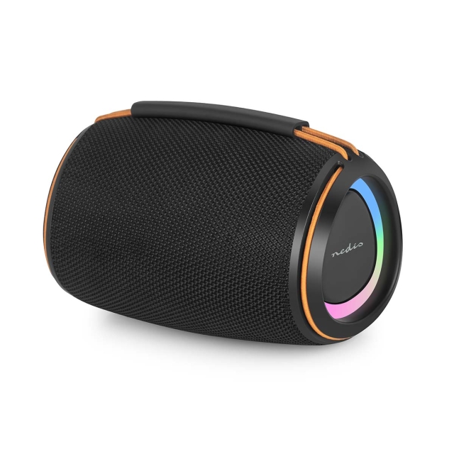Nedis Bluetooth® Kaiutin | 360 min | Kannettava muotoilu | 40 W | Mono | Etusivu / Portable / Ulkokäyttöinen | Linkitettävä | Musta / Oranssi