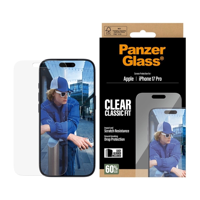 PanzerGlass Näytönsuojakalvo iPhone 17 Pro/Classic, EasyAligner-asennus