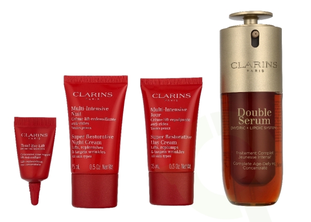 Clarins Replenishing Age-Defying Set 83 ml Serum 50ml/Day Cream 15ml/Night Cream 15ml/Eye gel 3ml