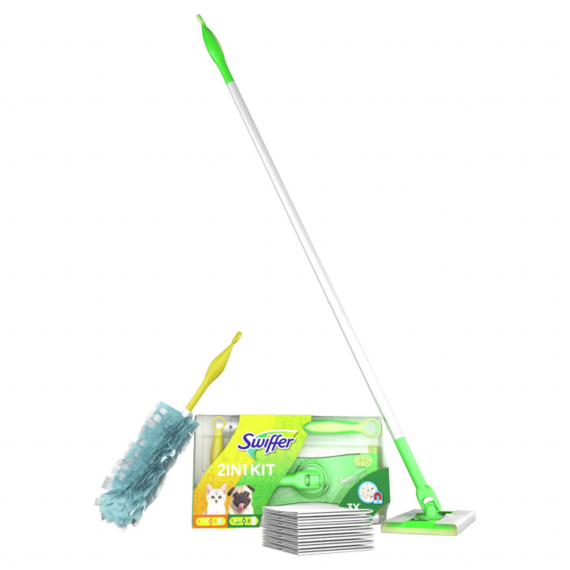 Swiffer Startkit 1 Rengöringsmopp + 8st torra refillgolvdukar &1st dammvippa + 1st dammvipperefill
