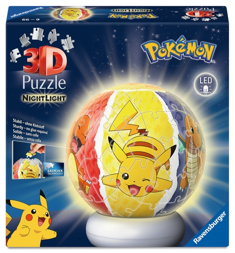 Ravensburger Puzzle-Ball-yövalo Pokémon 72-osainen (12008053)