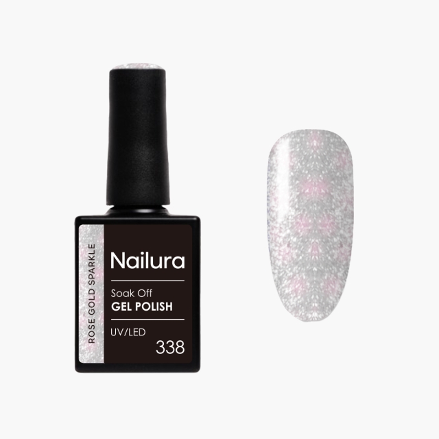 Nailura Geelilakka 338 – Rose Gold Sparkle – 10 ml