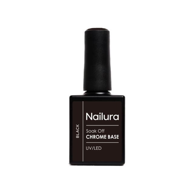 Nailura Chrome Base Black Gel - Musta - 10 ml