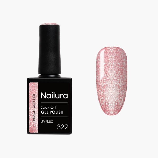 Nailura Geelilakka 322 – Peach Glitter – 10 ml