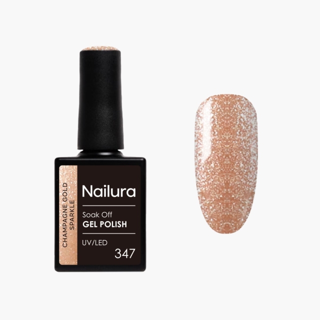 Nailura Geelilakka 347 – Champagne Gold Sparkle – 10 ml