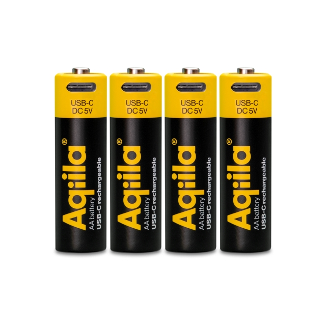 Aqiila – USB-C-ladattava akku – koko AA – 2000 mAh – 4 kpl:n pakkaus