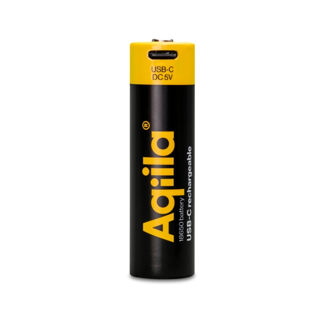 Aqiila – USB-C-ladattava akku – koko 18650 – 2000 mAh – 1 kpl