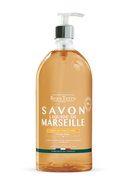 BeauTerra Marseille-nestesaippua – Hunaja-vanilja – 1 l