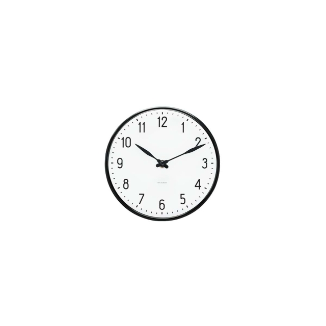 Arne Jacobsen Clocks Arne Jacobsen – Station-seinäkello – Ø16 cm – musta