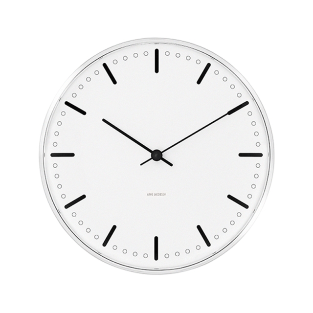 Arne Jacobsen Clocks Arne Jacobsen – City Hall -seinäkello – Ø21 cm – valkoinen