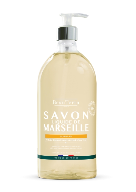BeauTerra Marseillen nestesaippua – Surgras Amande Douce – 1 l