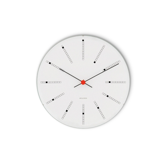 Arne Jacobsen Clocks Arne Jacobsen – Bankers -seinäkello – Ø29 cm – valkoinen