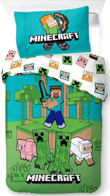 BrandMac Vuodevaatteet – Aikuisten koko 140 x 200 cm – Minecraft Jungle Explore (1029465)