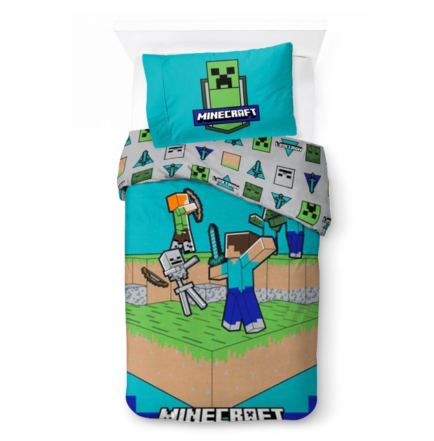 BrandMac Vuodevaatteet – Aikuisten koko 140 x 200 cm – Minecraft: Taistelu on alkanut (1029658)