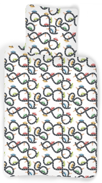 BrandMac Vuodevaatteet – Juniorikoko 100 x 140 cm – Autokilpailu (1000431)