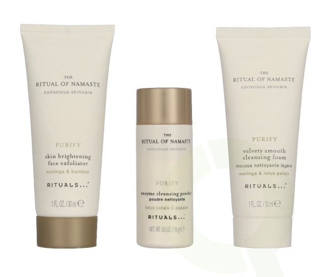 Rituals Namaste Set 75 ml Skin Brightening Face Exfoliator 30ml/Velvety Smooth Cleansing Foam 30ml/Enzyme Cleansing Powder 15gr