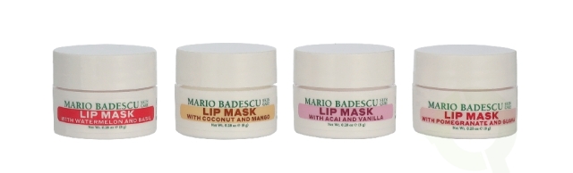 Mario Badescu Lip Mask Collection 32 g 4x8gr - Acai And Vanilla/Coconut And Mango/Watermelon And Basil/Pomegranate And Guava