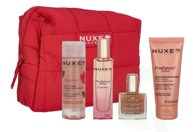 Nuxe Prodigieux Floral Travel Kit 105 ml Micellar Water 50ml/Perfume 15ml/Shimmering Dry Oil 10ml/Shower Oil 30ml