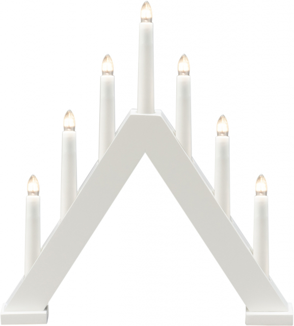 Konstsmide Elljusstake 7-arm 3930-205 7 ljus trä vit Konstsmide