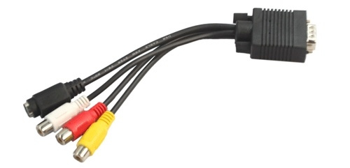 VGA - S-Video/Komposit adapter (Svart) ryhmässä KODINELEKTRONIIKKA / Kaapelit & Sovittimet / RCA / Sovittimet @ TP E-commerce Nordic AB (38-1008)