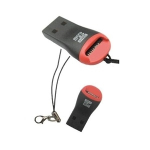 USB 2.0 -kortinlukija microSDHC:lle (punainen/musta) ryhmässä KODINELEKTRONIIKKA / Tallennusvälineet / Kortinlukijat @ TP E-commerce Nordic AB (38-1023)