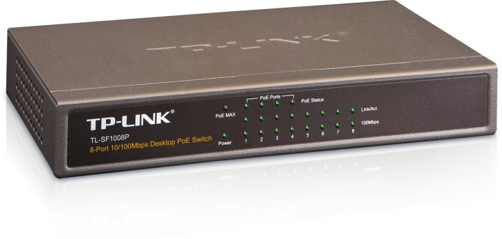 TP-LINK kytkin 8 porttia 10/100 PoE pöytämalli ryhmässä TIETOKOONET & TARVIKKEET / Verkko / Kytkimet @ TP E-commerce Nordic AB (38-11407)